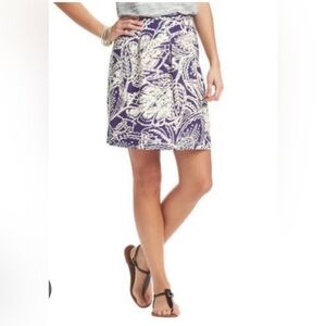 Ann Taylor LOFT Womens Mini Pleated Skirt Size 6 Purple White Floral Linen Blend